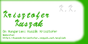 krisztofer kuszak business card